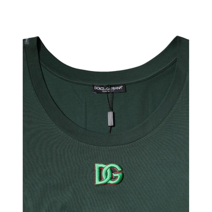 Dolce & Gabbana Green DG Sleeveless Round Neck Tank T-shirt