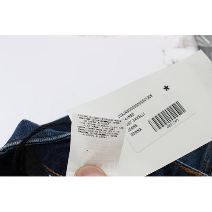 Cavalli Blue Cotton Stretch Low Waist Jeans