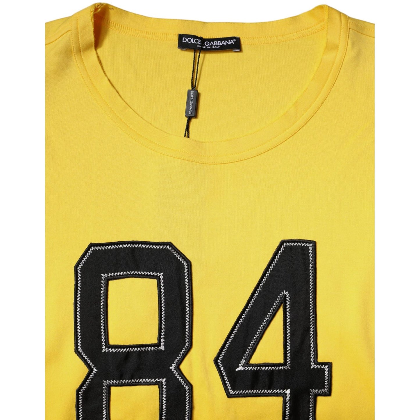 Dolce & Gabbana Yellow Crew Neck Short Sleeves T-shirt