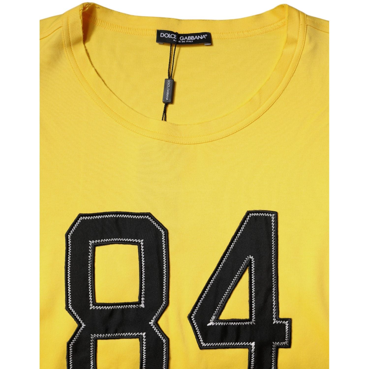 Dolce & Gabbana Yellow Crew Neck Short Sleeves T-shirt