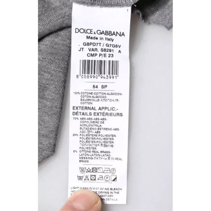 Dolce & Gabbana Gray Logo Crew Neck Short Sleeves T-shirt