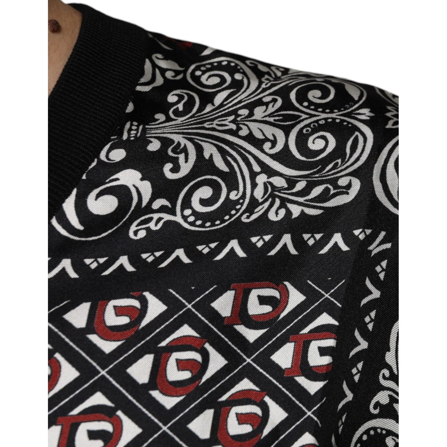 Dolce & Gabbana Black Logo Wool V-neck Pullover Sweater