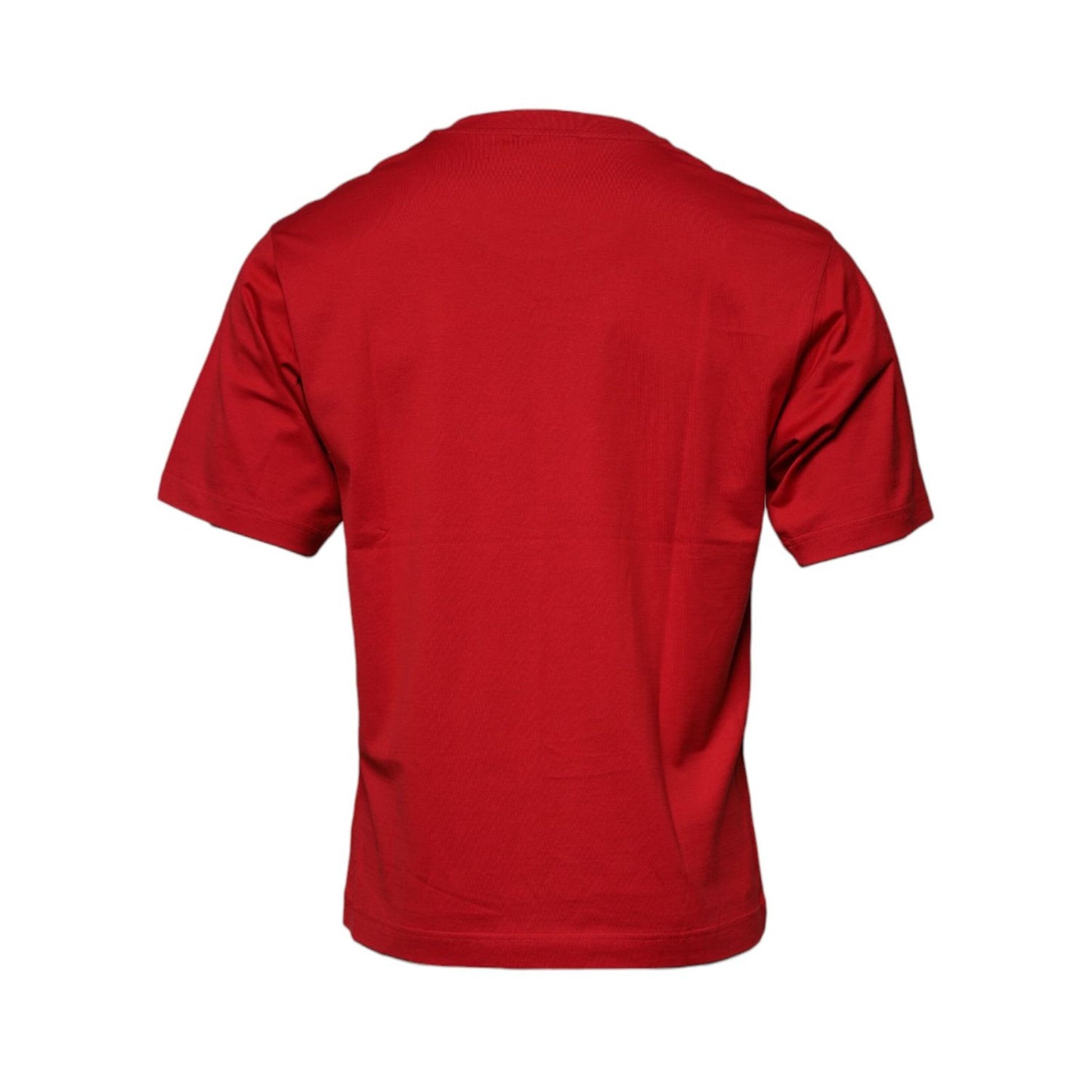 Dolce & Gabbana Red Logo Print Cotton Crew Neck T-shirt