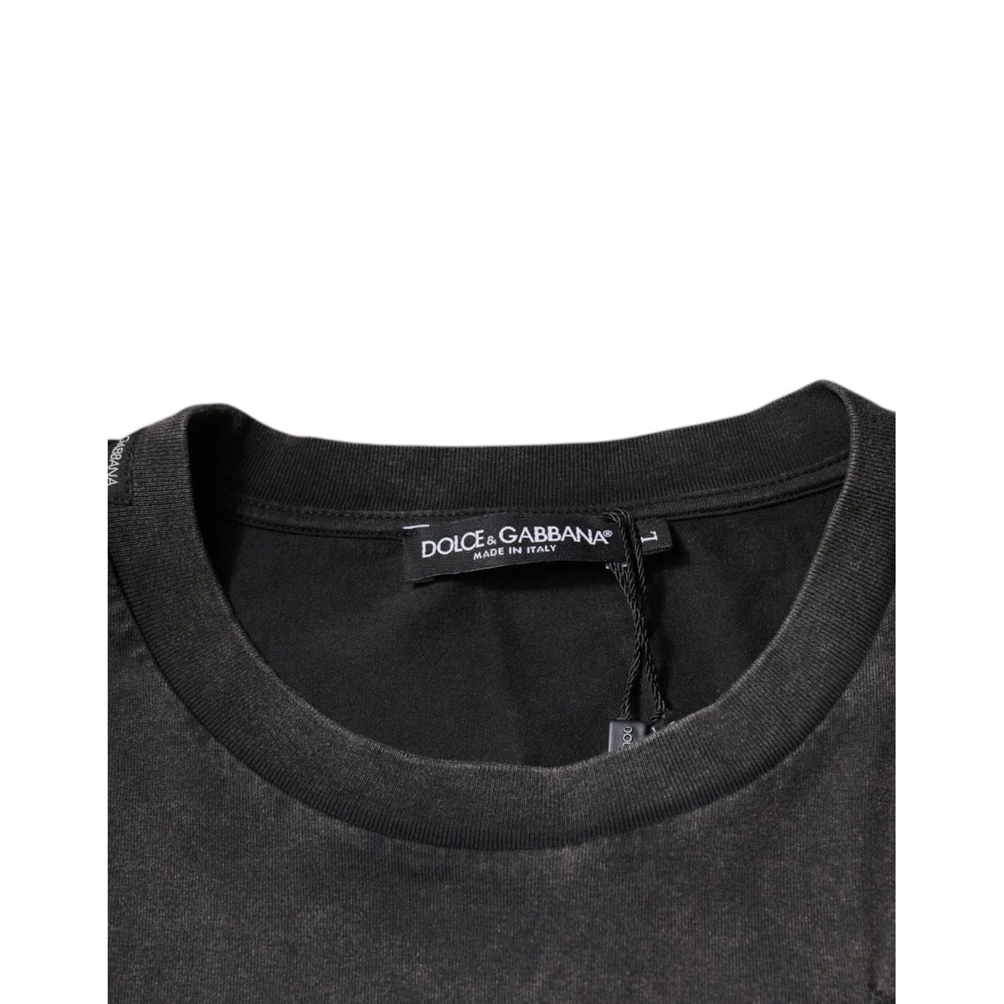 Dolce & Gabbana Gray Leopard Print Cotton Crew Neck T-shirt