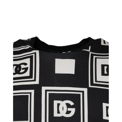 Dolce & Gabbana Black Logo Monogram Cotton Crew Neck T-shirt