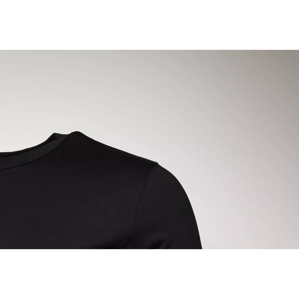 Dolce & Gabbana Black Cotton Crew Neck Short Sleeves T-shirt