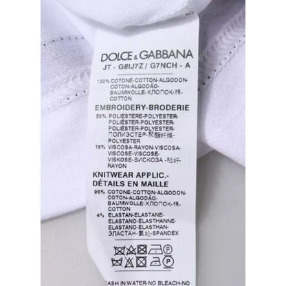 Dolce & Gabbana White Jersey Crew Neck Short Sleeves T-shirt