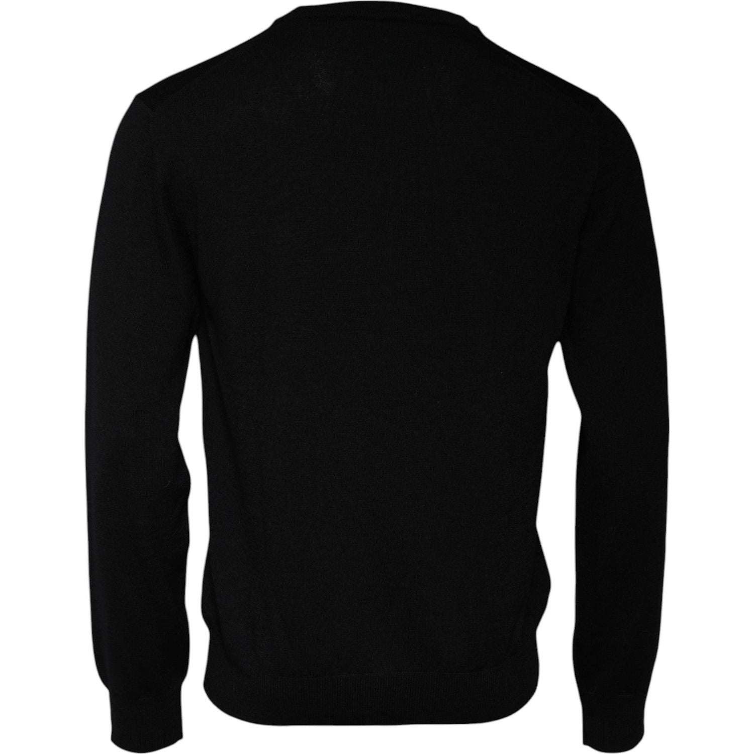 Dolce & Gabbana Black Logo Wool Crew Neck Pullover Sweater