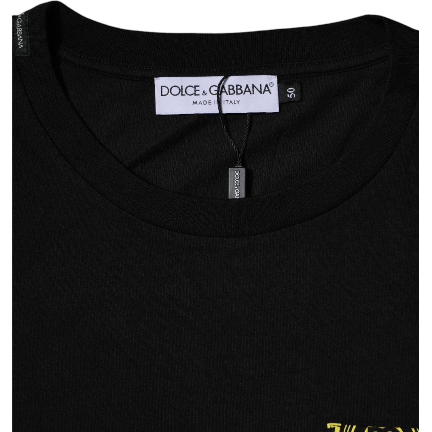 Dolce & Gabbana Black Logo Print Cotton Short Sleeve T-shirt