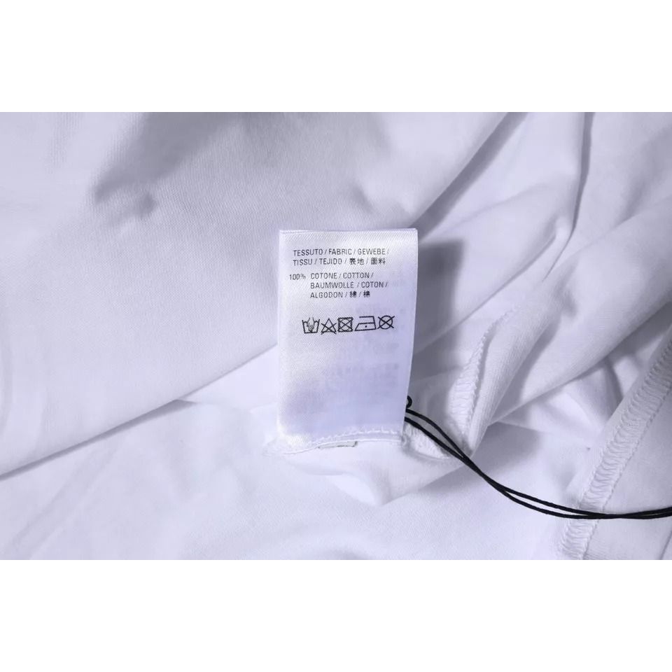 Balenciaga White Logo Cotton Jersey Crew Neck Short Sleeves T-shirt