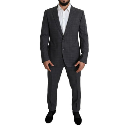 Dolce & Gabbana Gray Wool Men Formal 2 Piece MARTINI Suit