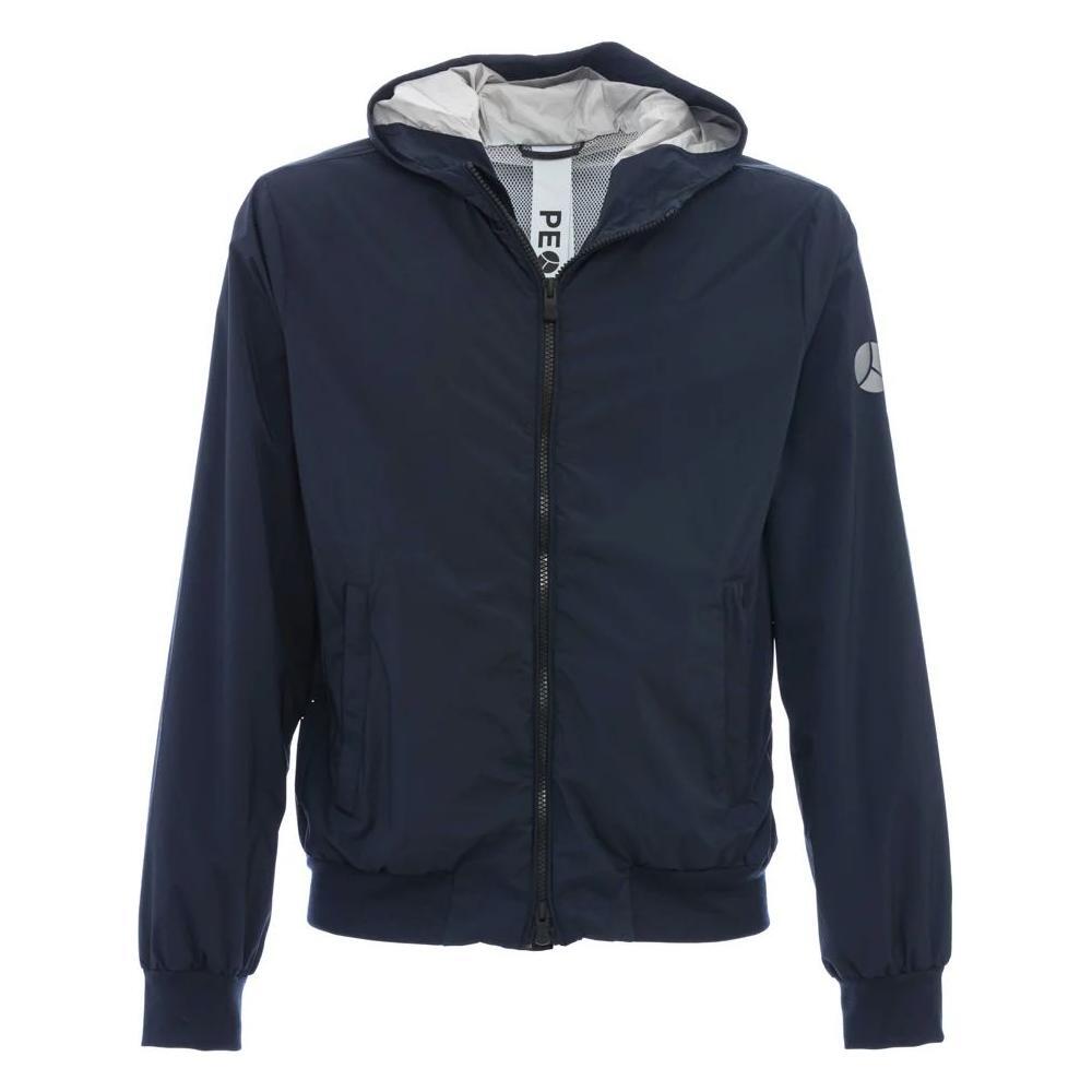 People Of Shibuya Blue Polyester Men's Hooded Jacket