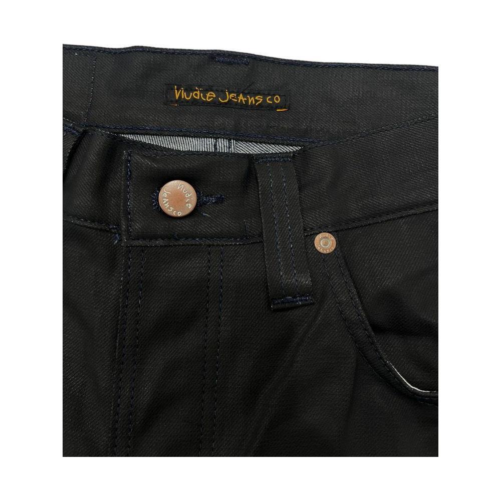 Nudie Jeans Black Cotton Men Jeans