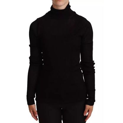 Dolce & Gabbana Black Turtleneck Slim Fit Pullover Sweater