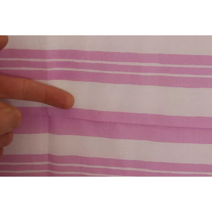 Dolce & Gabbana Pink White Striped Cotton Wrap Shawl Scarf