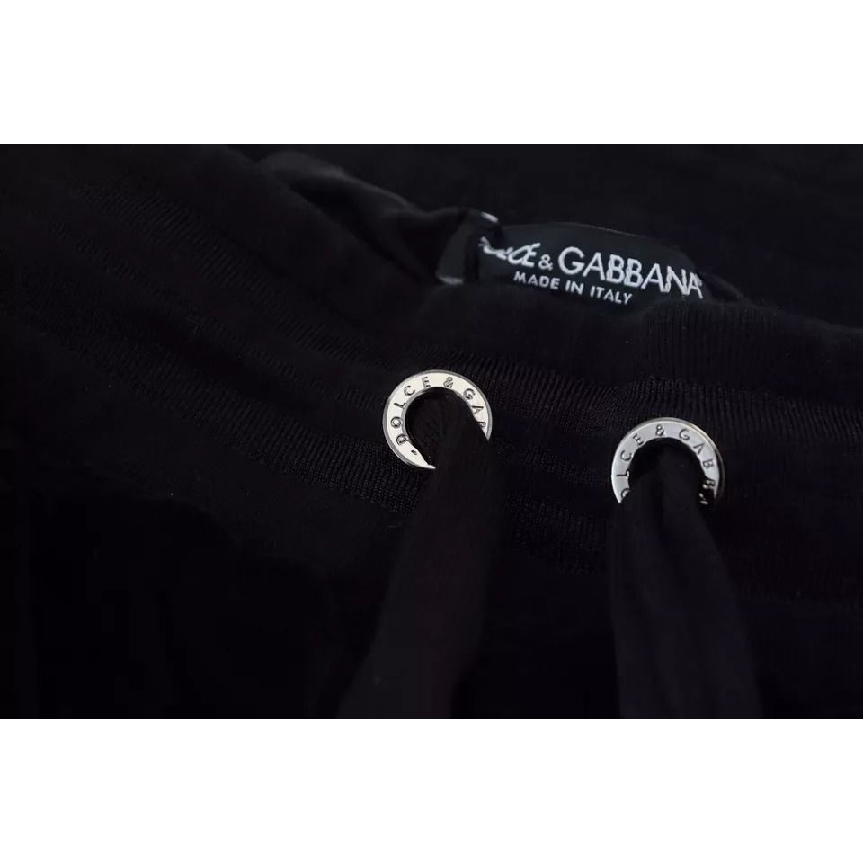 Dolce & Gabbana Black Cotton Skinny Jogger Sweatpants Pants