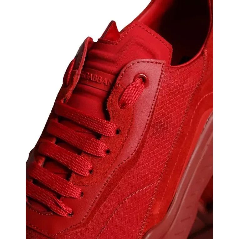 Dolce & Gabbana Red Leather Daymaster Low Top Sneakers Shoes