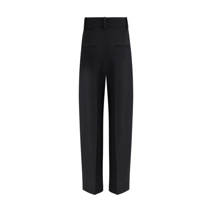 Khaite Black Viscose Casual Pants