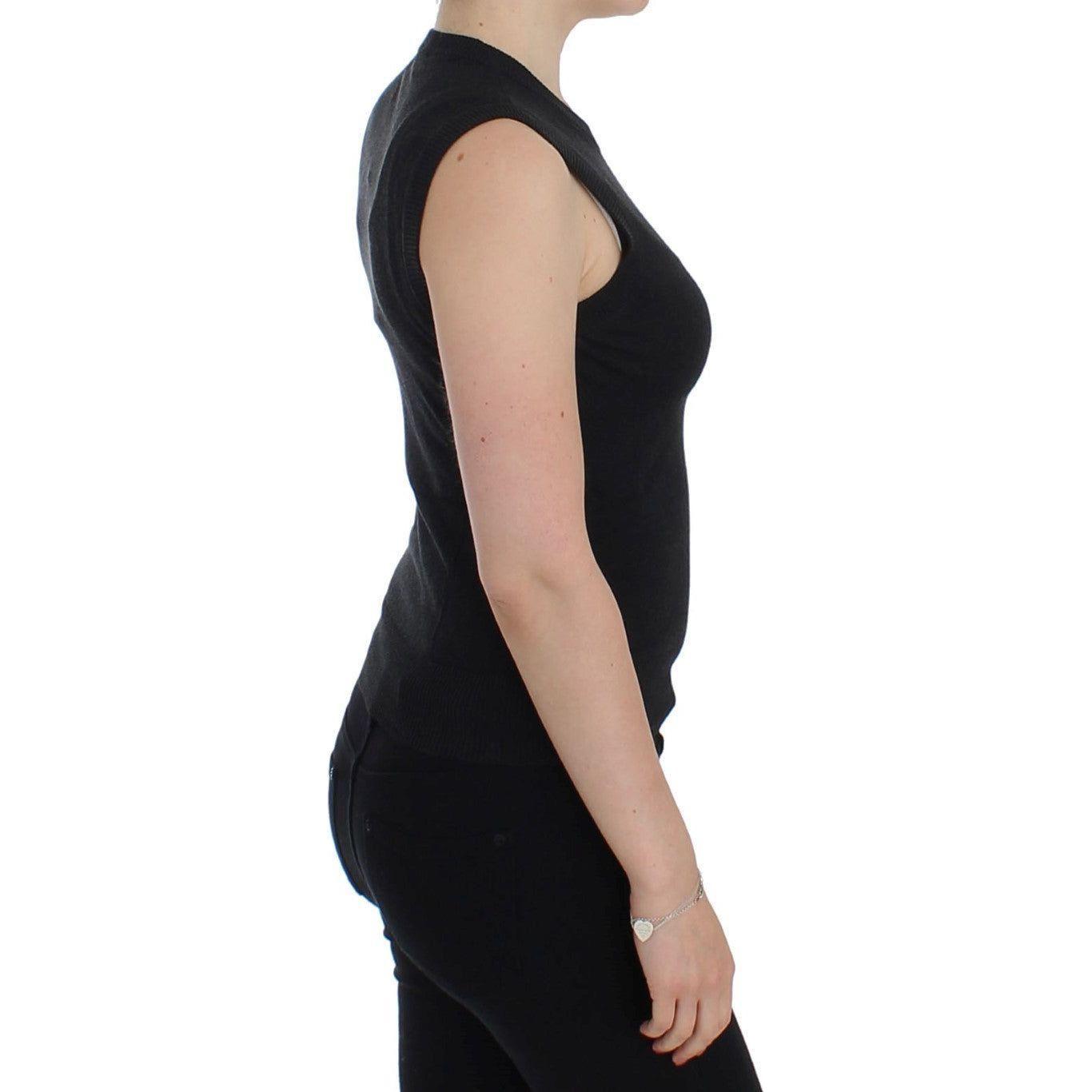 Dolce & Gabbana Black Sleeveless Crewneck Vest Pullover