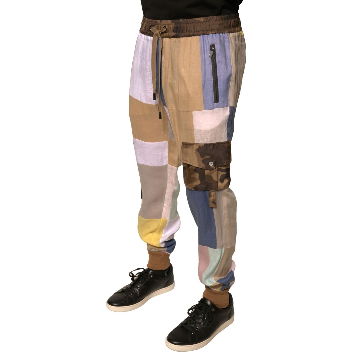 Dolce & Gabbana Multicolor Patchwork Jogger Sweatpants Pants