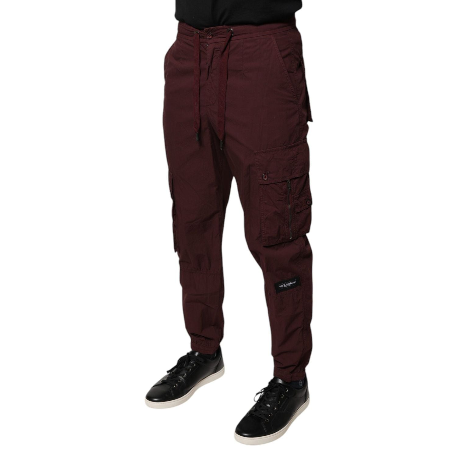 Dolce & Gabbana Bordeaux Cotton Cargo Jogger Sweatpants Pants