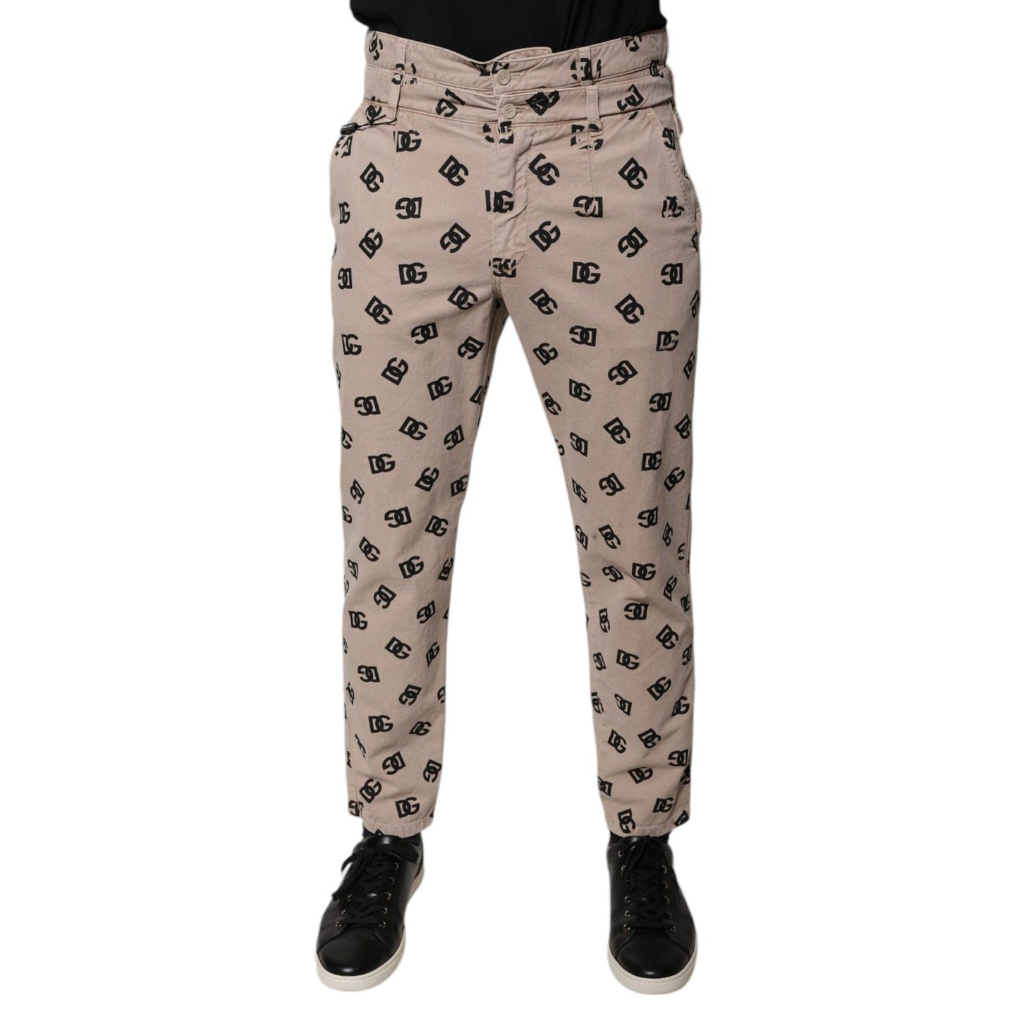 Dolce & Gabbana Beige Logo Cotton Skinny Denim Jeans