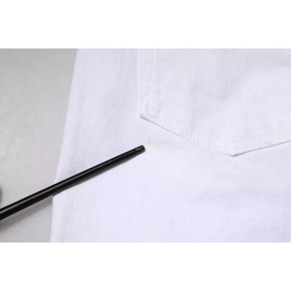 Dolce & Gabbana Black White Logo Cotton Skinny Denim Jeans