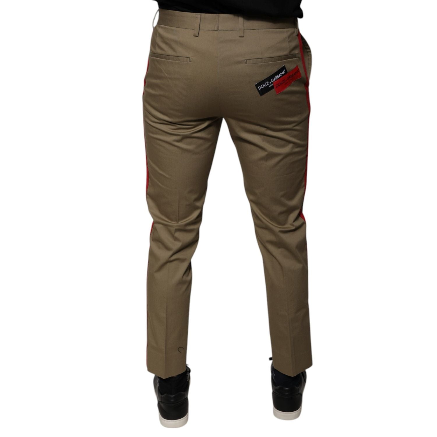 Dolce & Gabbana Brown Logo Men Casual Tapered Pants