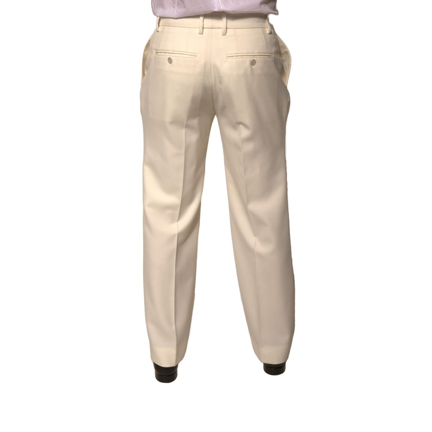 Dolce & Gabbana Off White Straight Dress Pants