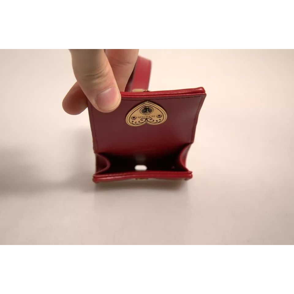 Dolce & Gabbana Black Leather Devotion Heart Strap Airpod Case