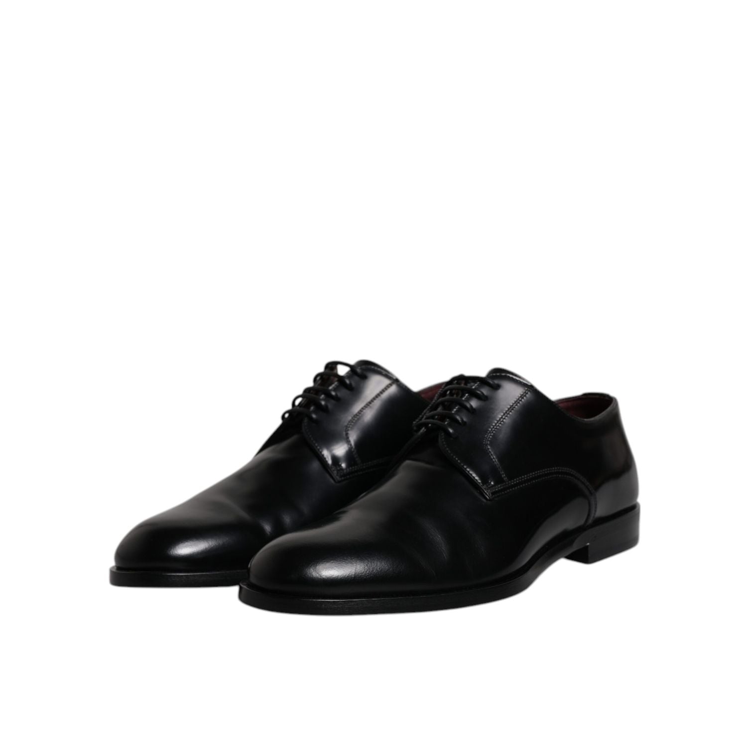 Dolce & Gabbana Black Calfskin Leather Derby Lace Up Formal Dress Shoes