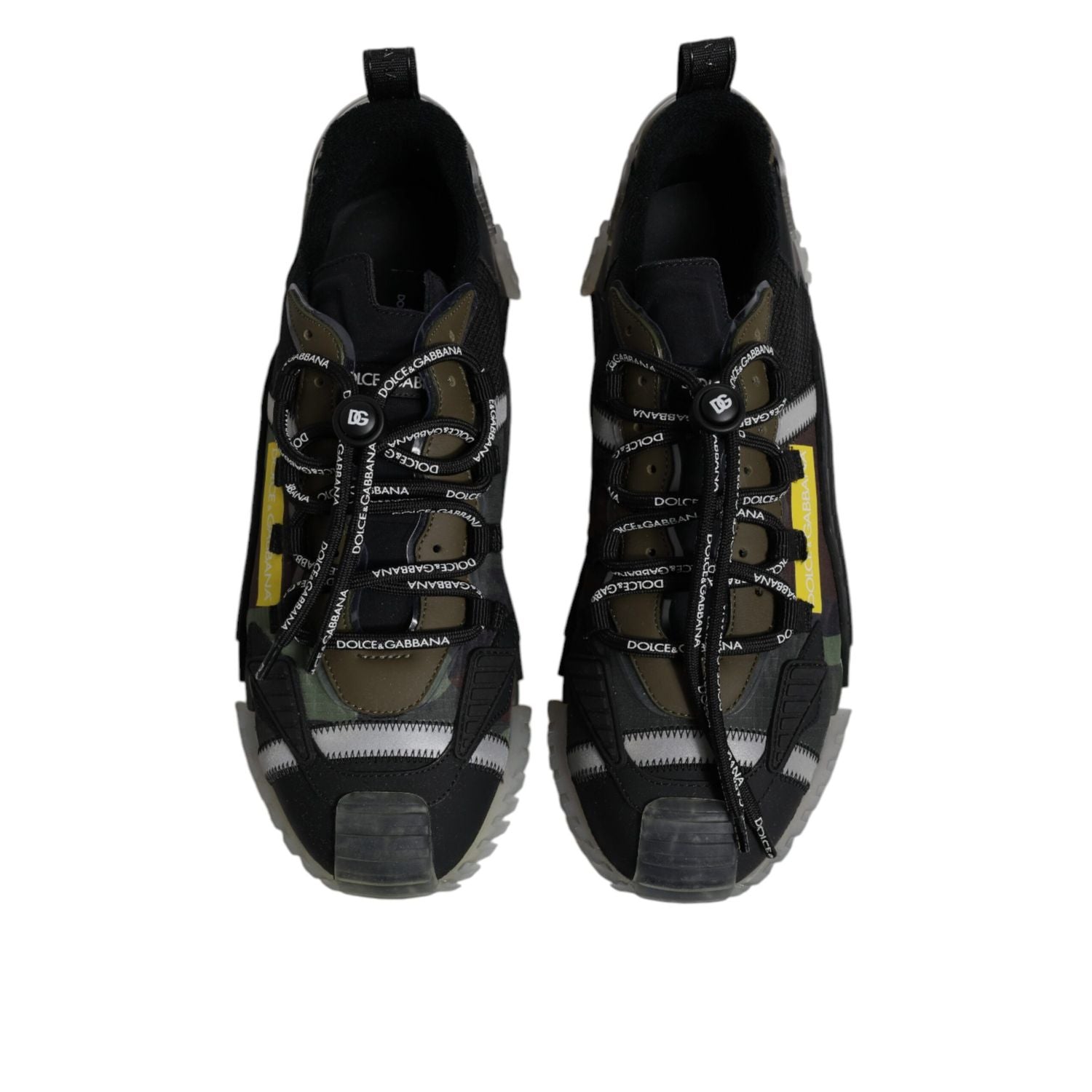 Dolce & Gabbana Black Green Camo NS1 Low Top Sneakers Shoes