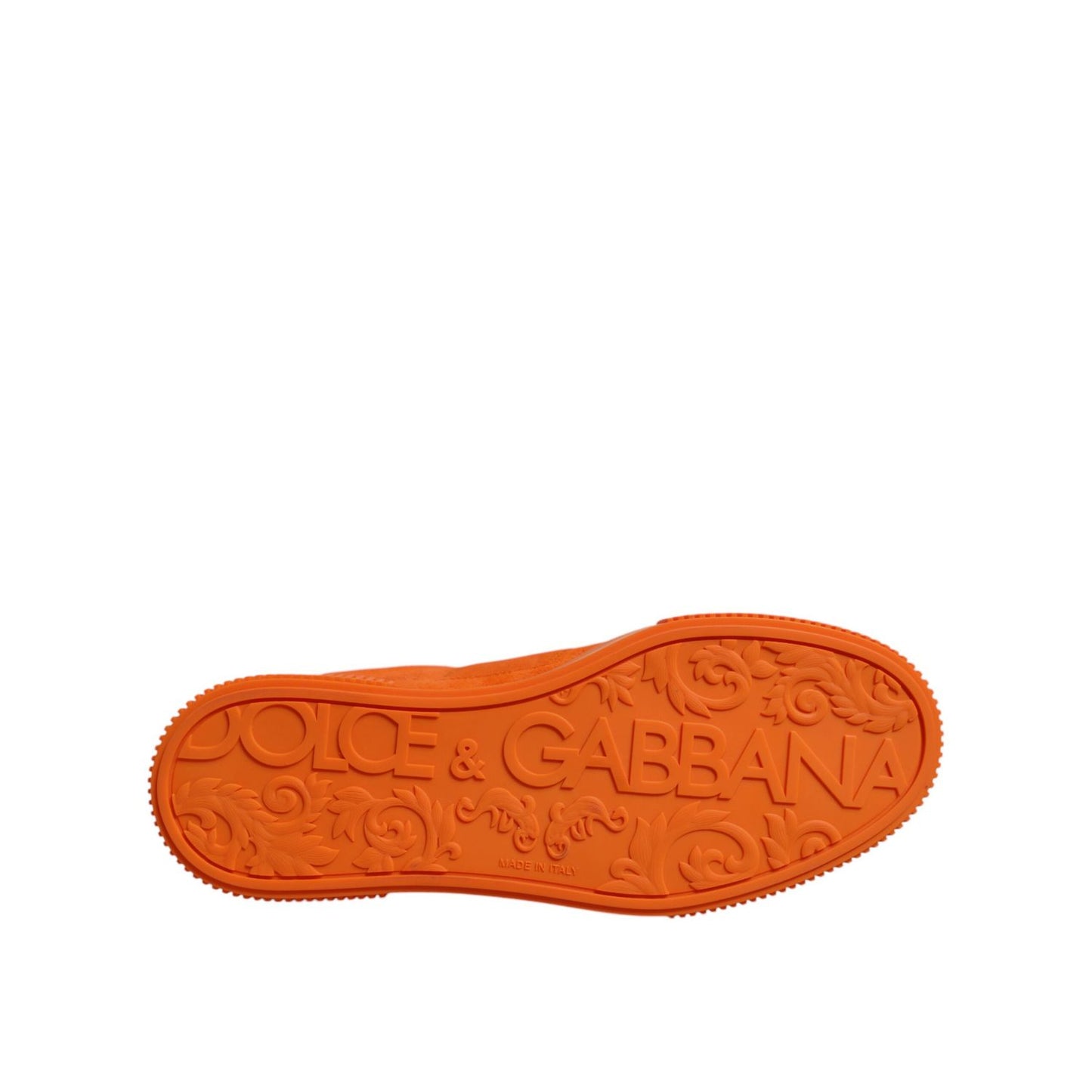 Dolce & Gabbana Orange Miami Leather Low Top Sneakers Shoes