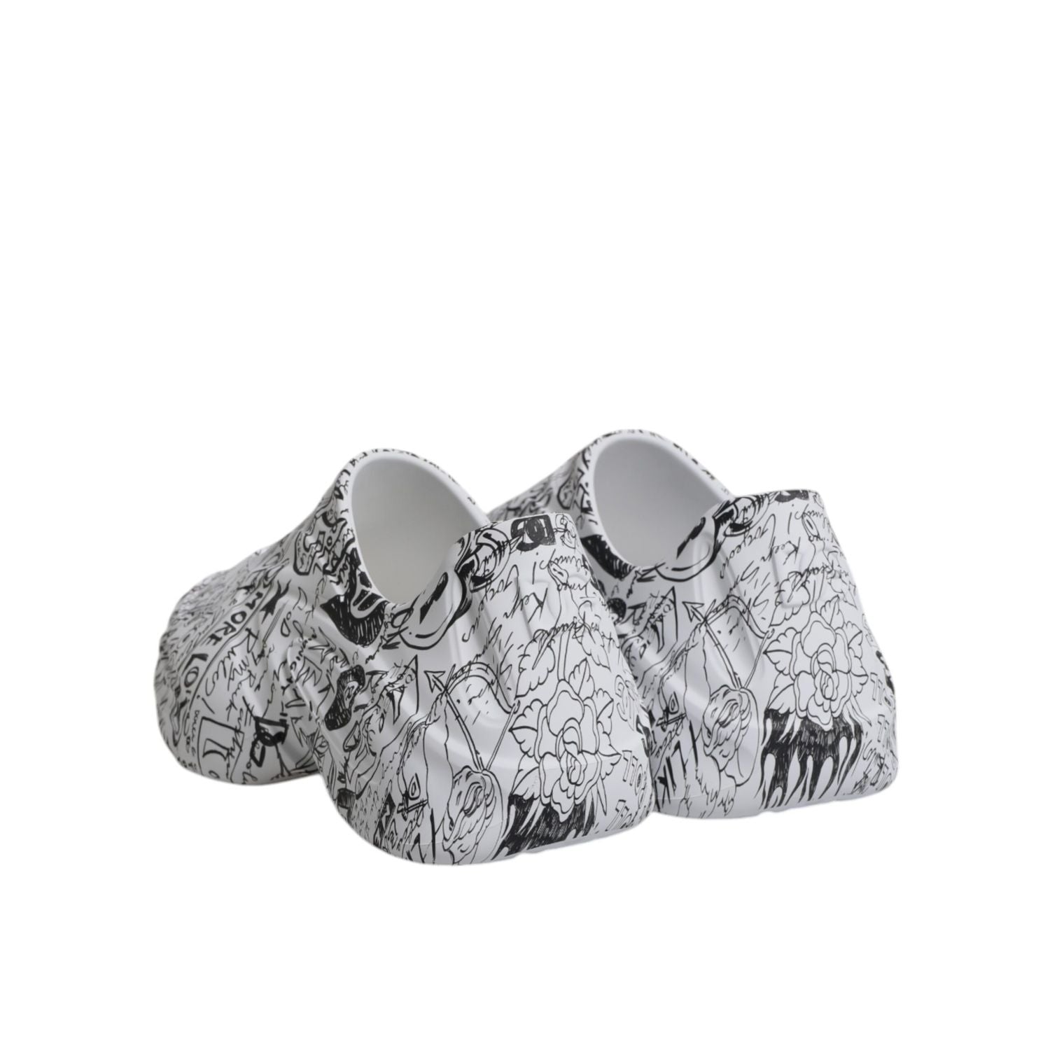 Dolce & Gabbana White Black Graffiti Daymaster Sneakers Shoes