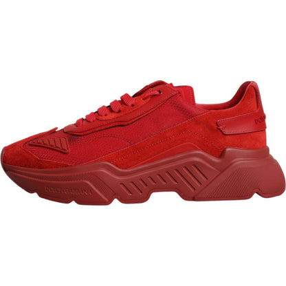 Dolce & Gabbana Red Leather Daymaster Low Top Sneakers Shoes