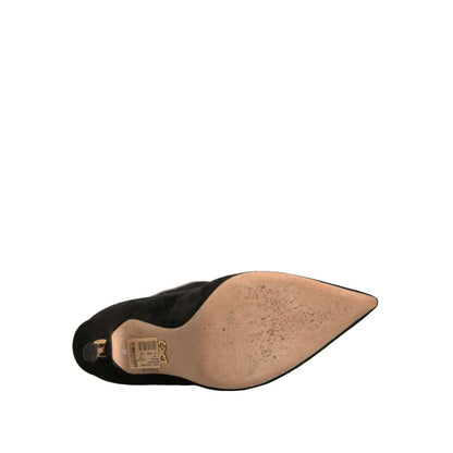 Dolce & Gabbana Black Suede Stiletto Knee High Boots Shoes