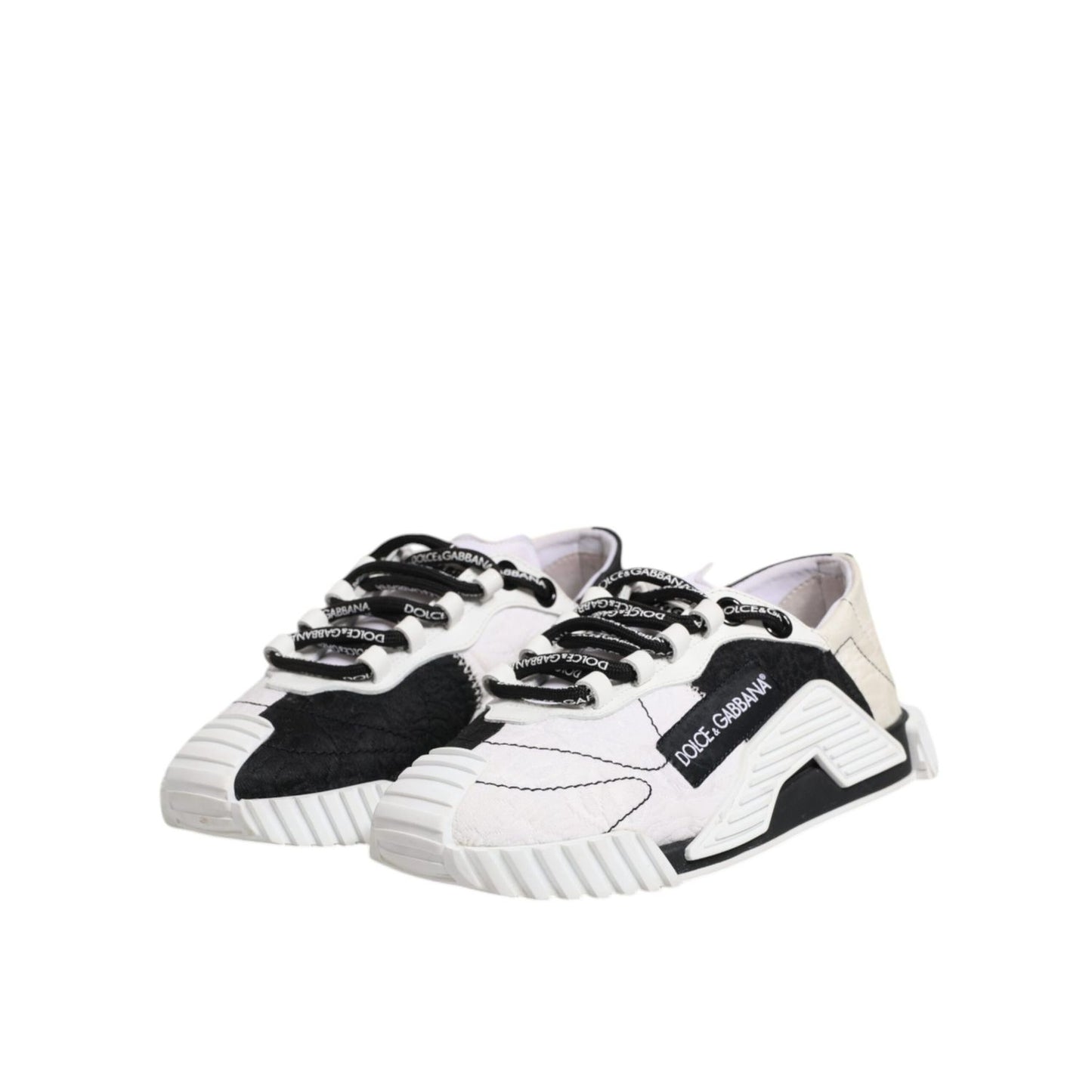 Dolce & Gabbana White Black NS1 Low Top Sneakers Shoes