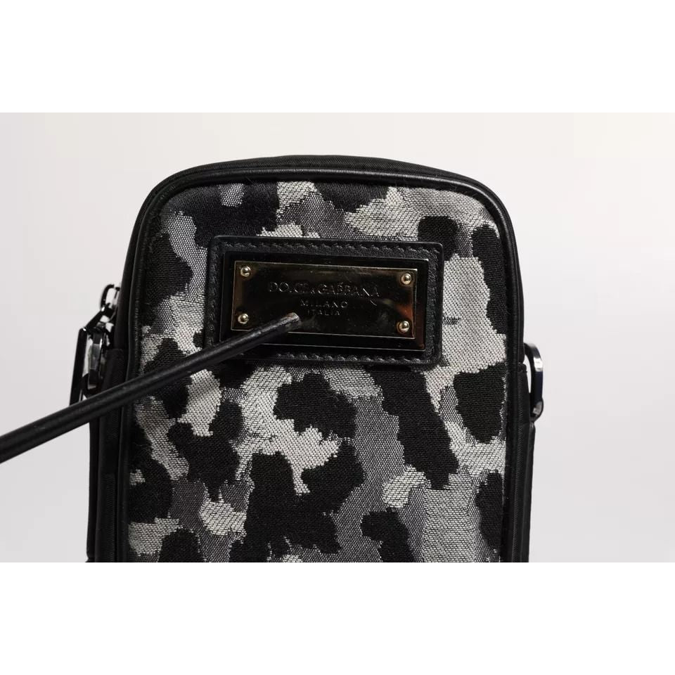Dolce & Gabbana Multicolor Camouflage Jacquard Logo Plaque Crossbody Bag