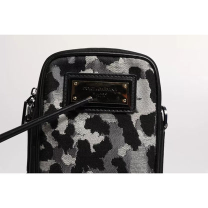 Dolce & Gabbana Multicolor Camouflage Jacquard Logo Plaque Crossbody Bag