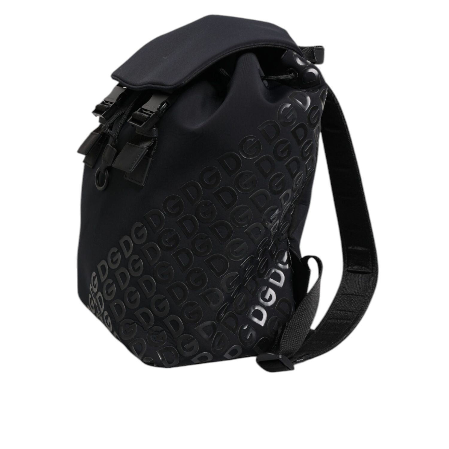 Dolce & Gabbana Black Neoprene Nylon DG Logo School Backpack Bag