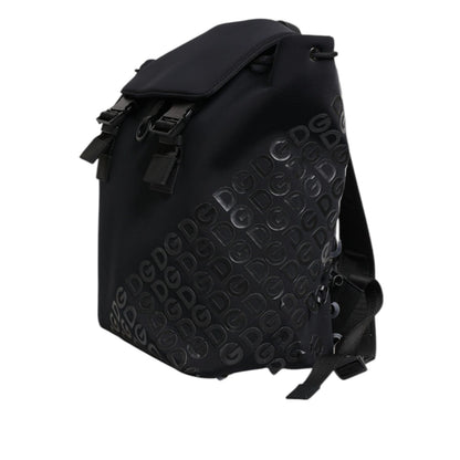 Dolce & Gabbana Black Neoprene Nylon DG Logo School Backpack Bag