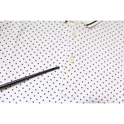 Dolce & Gabbana White Polka Dot Cotton Collared Polo T-shirt