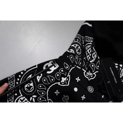 Dolce & Gabbana Black Bandana Hooded Men Sweatshirt Sweater