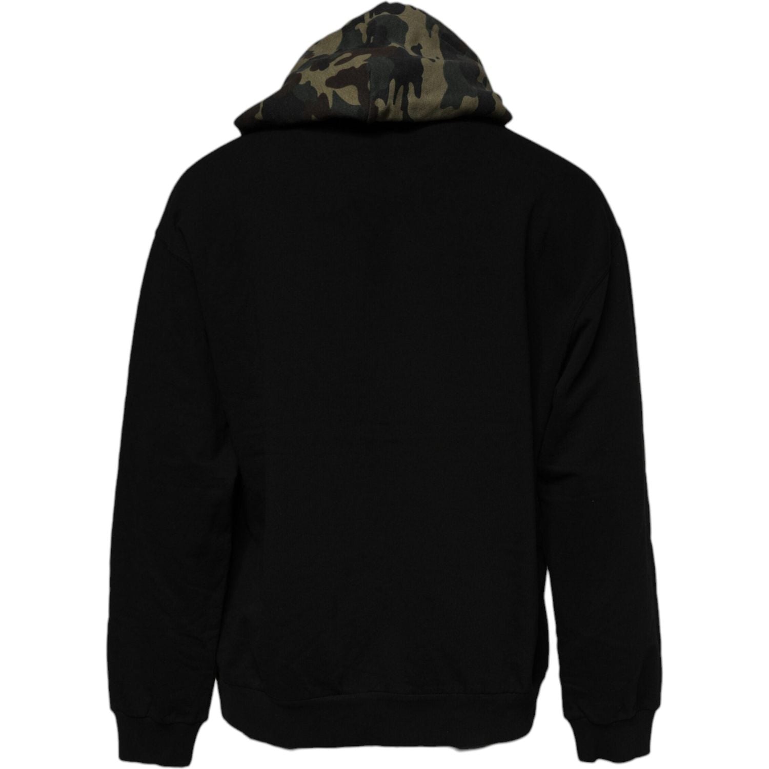 Dolce & Gabbana Black Camouflage Hooded Sweatshirt Sweater