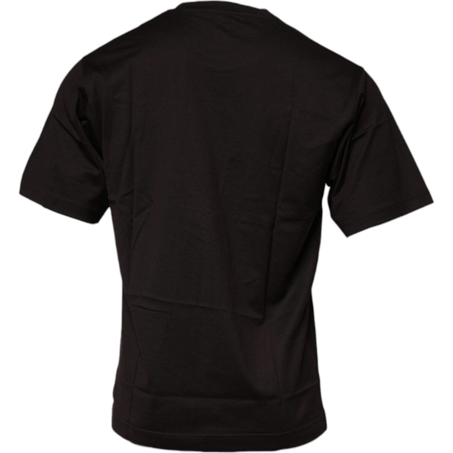 Dolce & Gabbana Dark Brown Logo Cotton Crew Neck T-shirt
