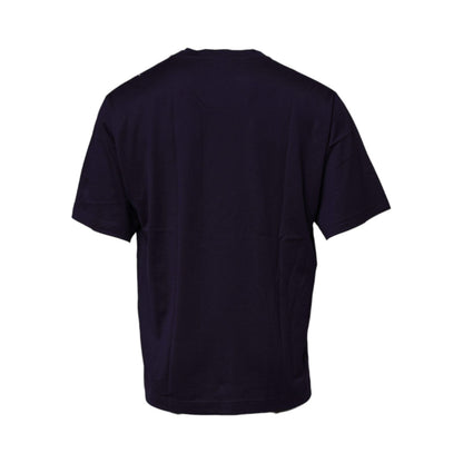 Dolce & Gabbana Navy Blue DG Logo Cotton Crew Neck T-shirt