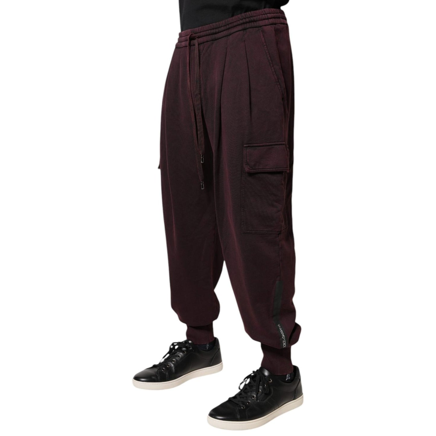 Dolce & Gabbana Dark Violet Cotton Cargo Jogger Pants