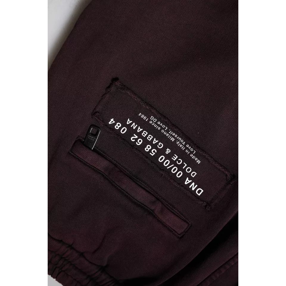 Dolce & Gabbana Dark Violet Cotton Cargo Jogger Pants