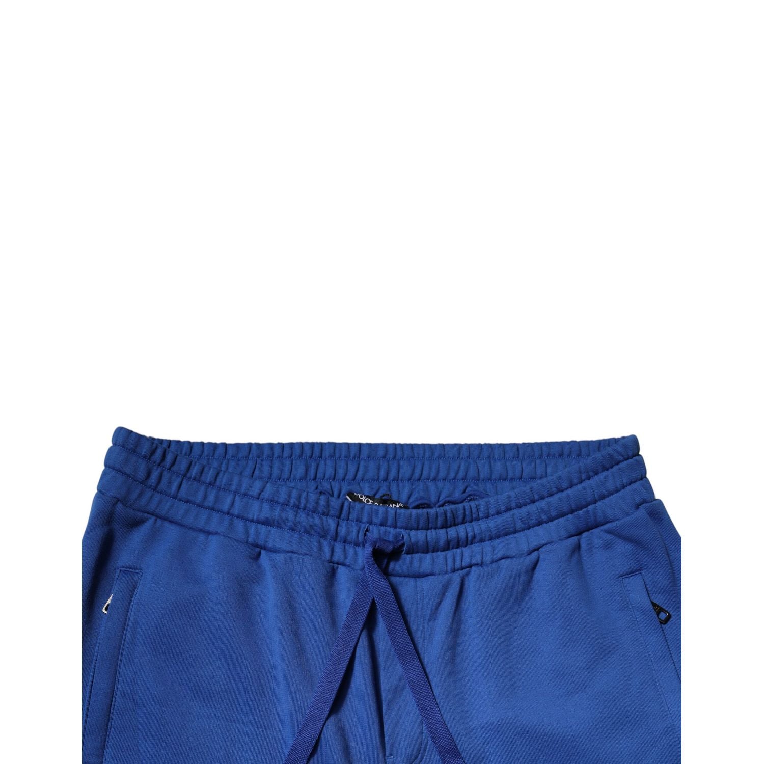 Dolce & Gabbana Blue Cotton Jogger Mid Waist Pants