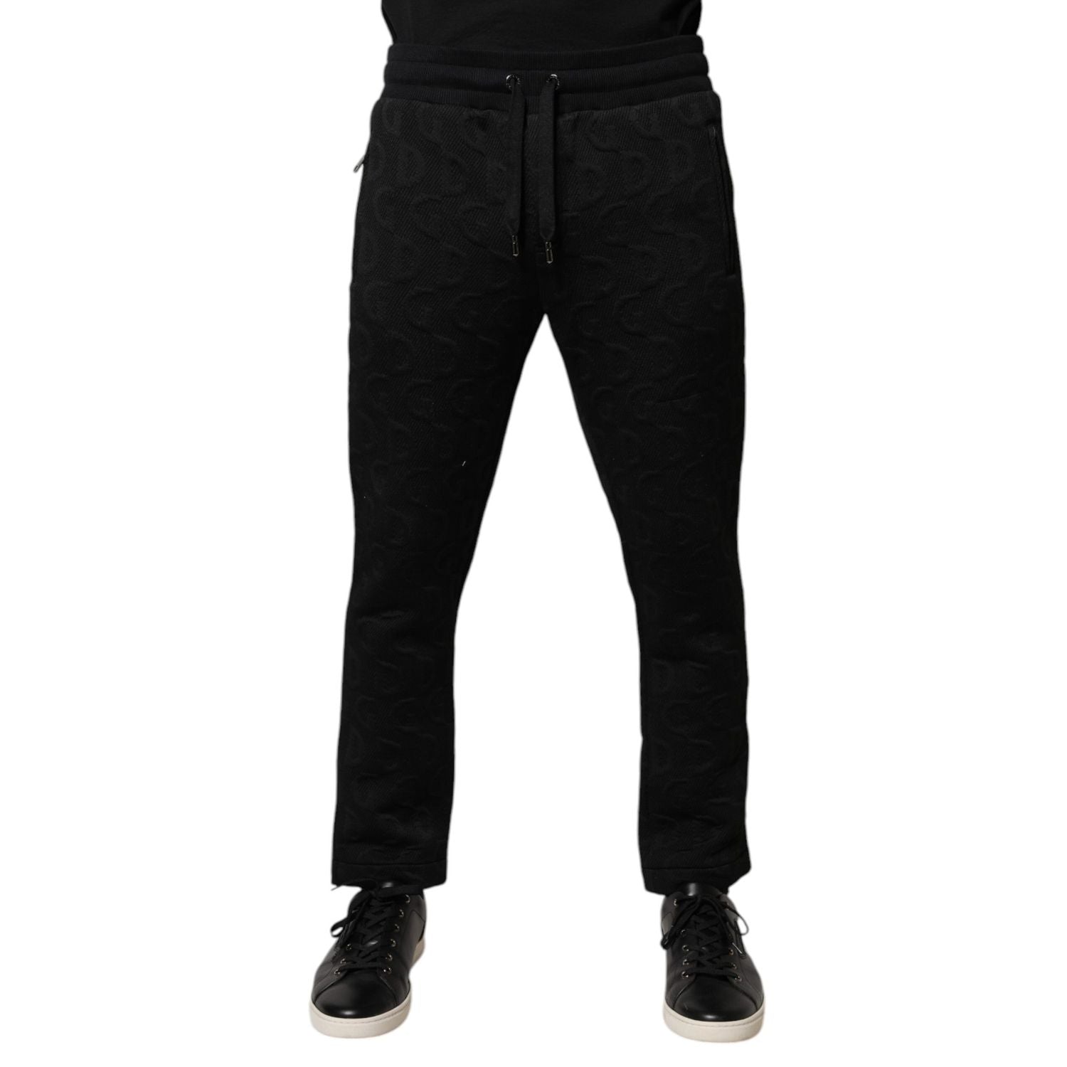 Dolce & Gabbana Black Logo Monogram Jogger Sweatpants Pants